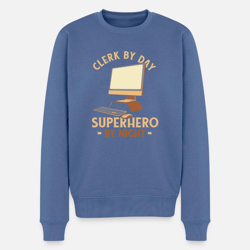 Sachbearbeiter - Männer Premium Bio Pullover - Taubenblau