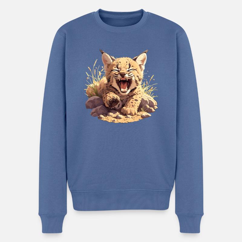 Bobcats Rotluchse Rotluchs Luchs - Männer Premium Bio Pullover - Taubenblau