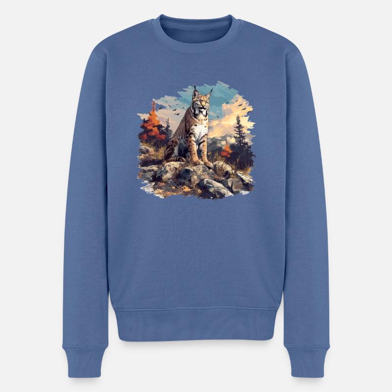 Bobcats Rotluchse Rotluchs Luchs - Männer Premium Bio Pullover - Taubenblau