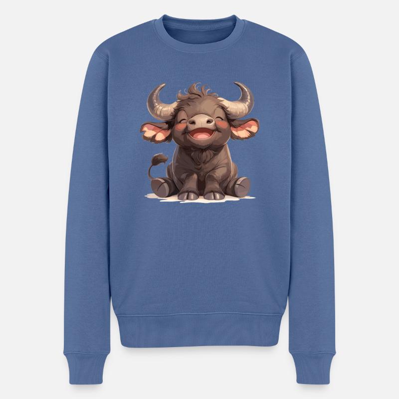Buffles Buffalo Büffel - Pull Premium bio Homme - bleu pigeon