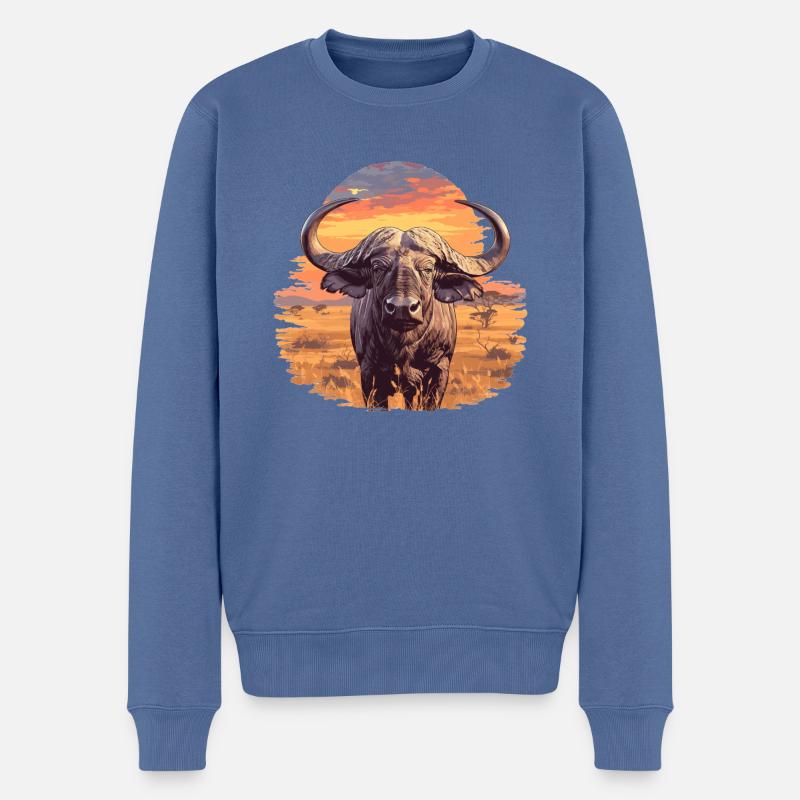 Buffles Buffalo Büffel - Pull Premium bio Homme - bleu pigeon