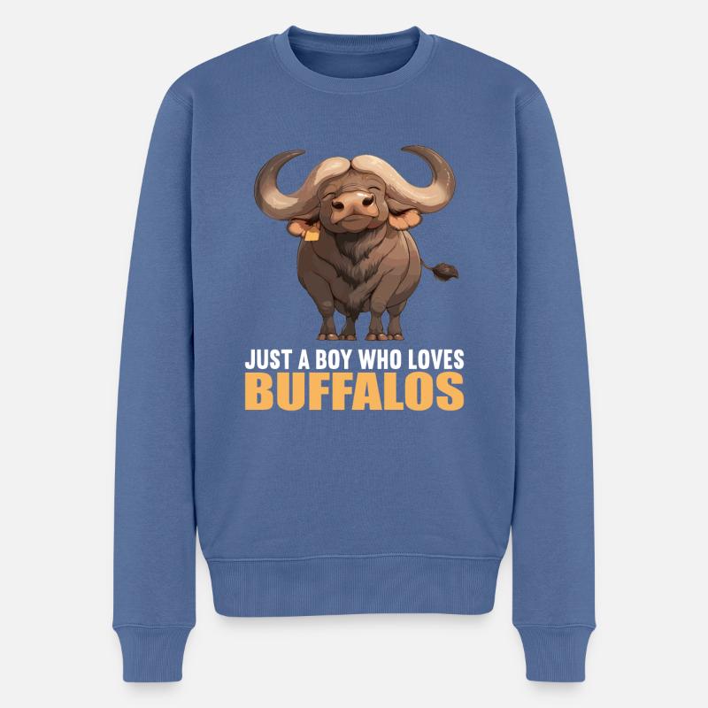 Buffles Buffalo Büffel - Pull Premium bio Homme - bleu pigeon