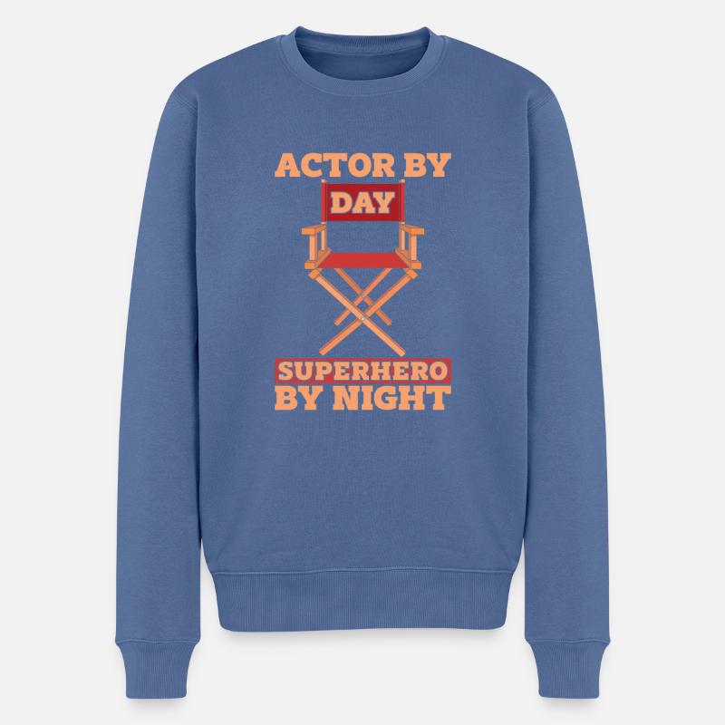 Schauspieler - Männer Premium Bio Pullover - Taubenblau