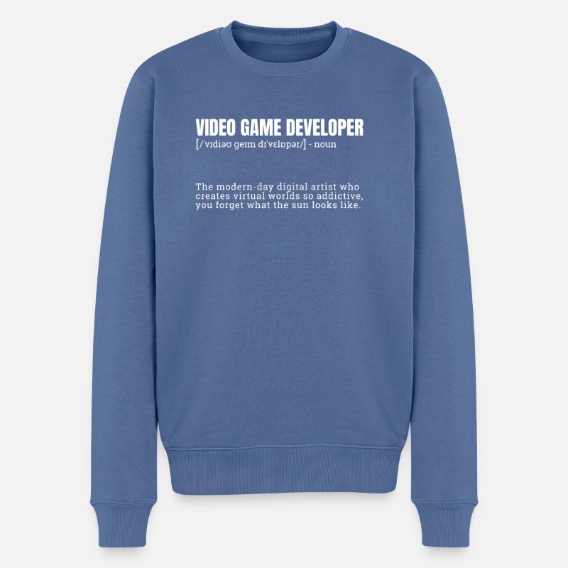Video Game Developer Definition Stylish - Männer Premium Bio Pullover - Taubenblau