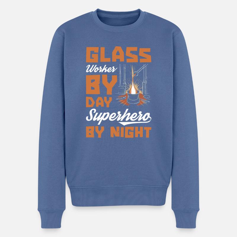Glasarbeiter - Männer Premium Bio Pullover - Taubenblau