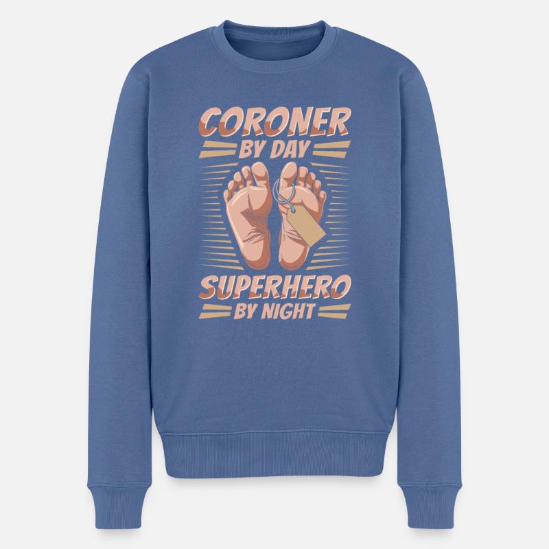Gerichtsmediziner - Männer Premium Bio Pullover - Taubenblau