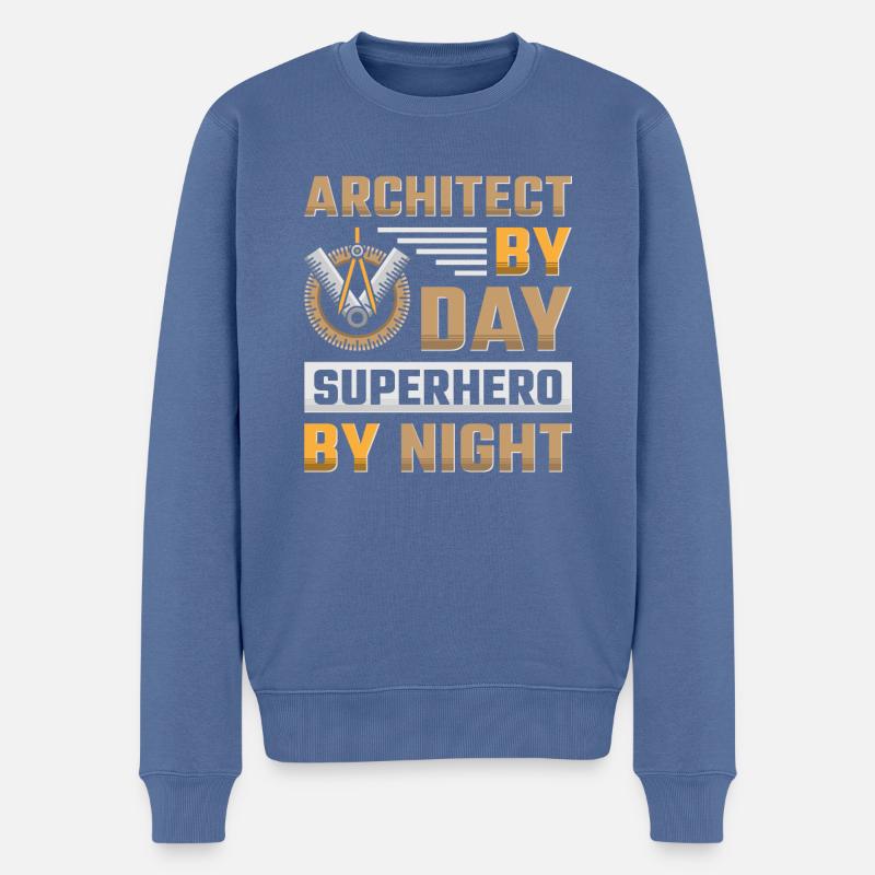Architekt Architektur - Männer Premium Bio Pullover - Taubenblau