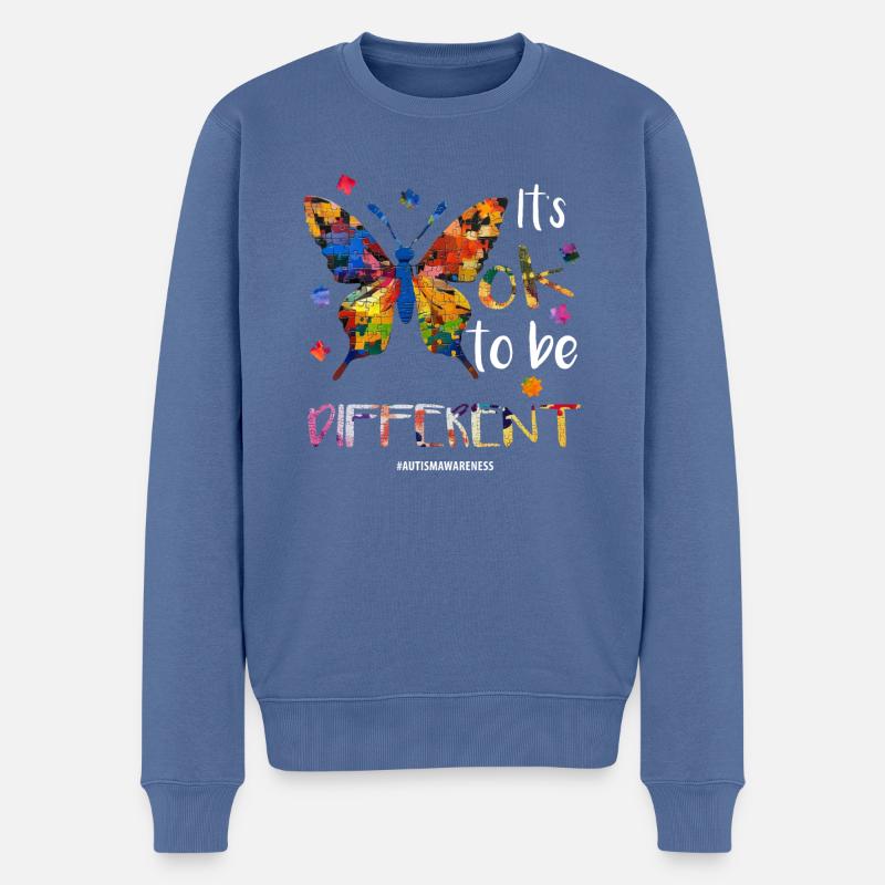 Es ist in ok, anders zu sein – Autismus - Männer Premium Bio Pullover - Taubenblau