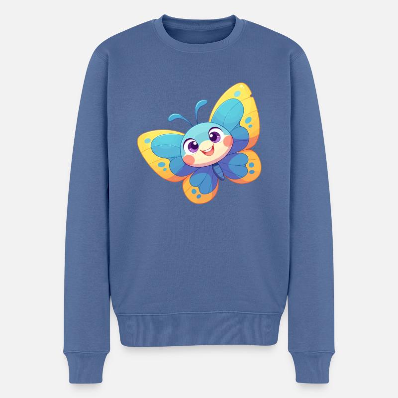 Butterfly Schmetterlinge Schmetterling - Männer Premium Bio Pullover - Taubenblau