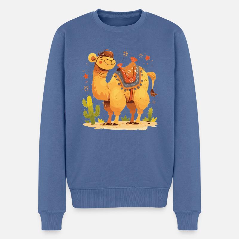 Camel Kamele Kamel - Männer Premium Bio Pullover - Taubenblau