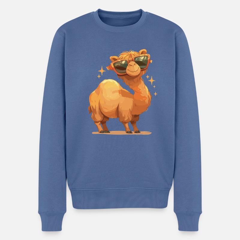 Camel Kamele Kamel - Männer Premium Bio Pullover - Taubenblau