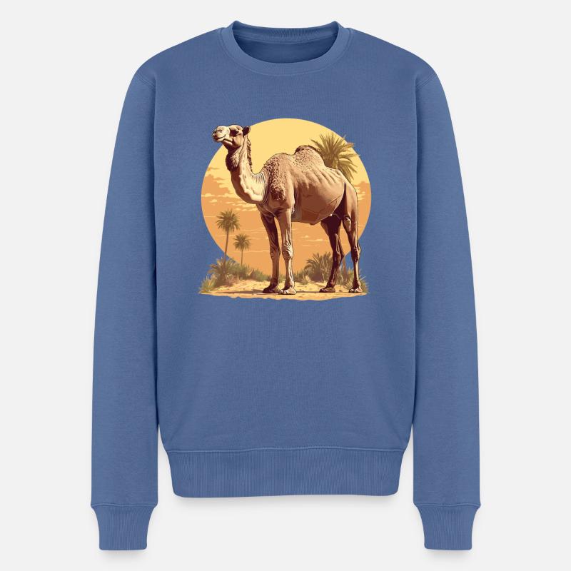 Camel Kamele Kamel - Männer Premium Bio Pullover - Taubenblau
