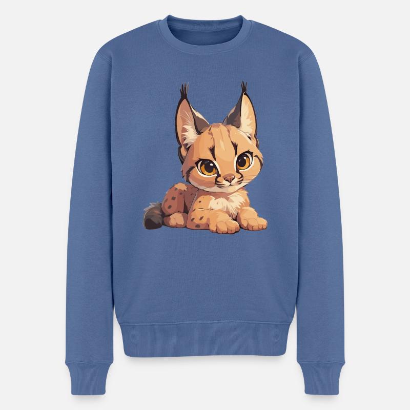Caracal Karakale Karakal - Männer Premium Bio Pullover - Taubenblau