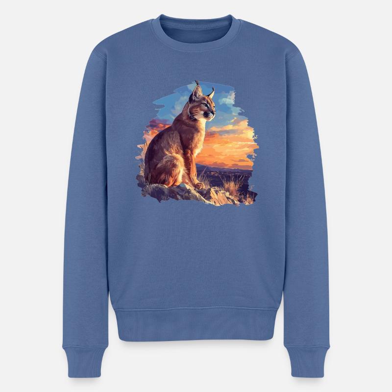 Caracal Karakale Karakal - Männer Premium Bio Pullover - Taubenblau