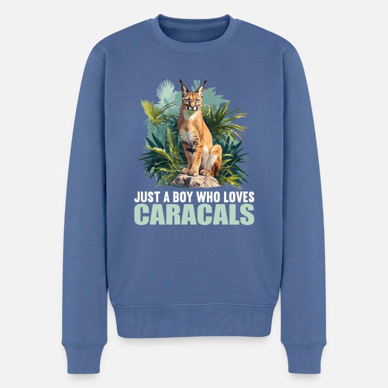 Caracal Karakale Karakal - Männer Premium Bio Pullover - Taubenblau