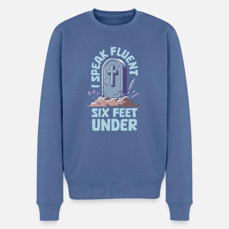 Fossoyeur Assistant funéraire - Pull Premium bio Homme - bleu pigeon