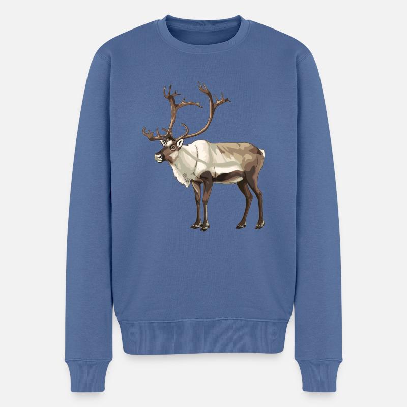 Caribou Karibus Karibu - Männer Premium Bio Pullover - Taubenblau