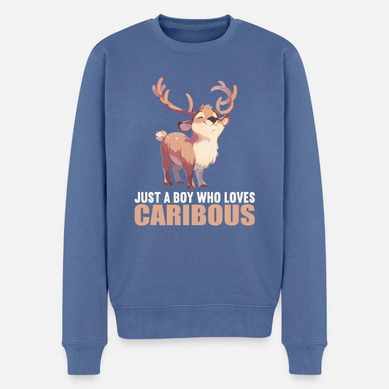 Caribou Karibus Karibu - Männer Premium Bio Pullover - Taubenblau