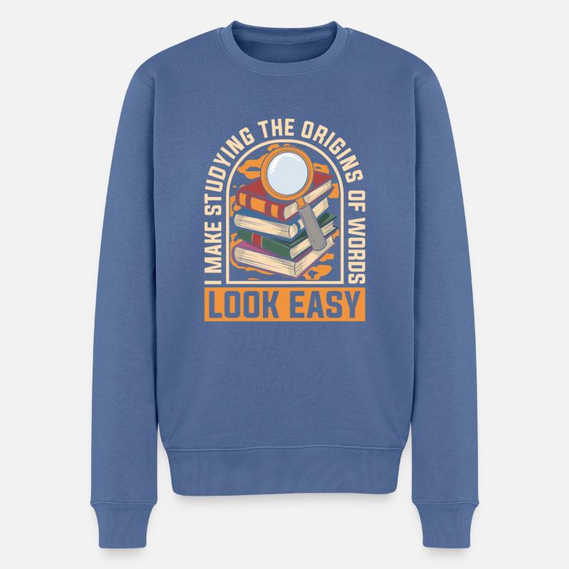 Etymologe - Männer Premium Bio Pullover - Taubenblau