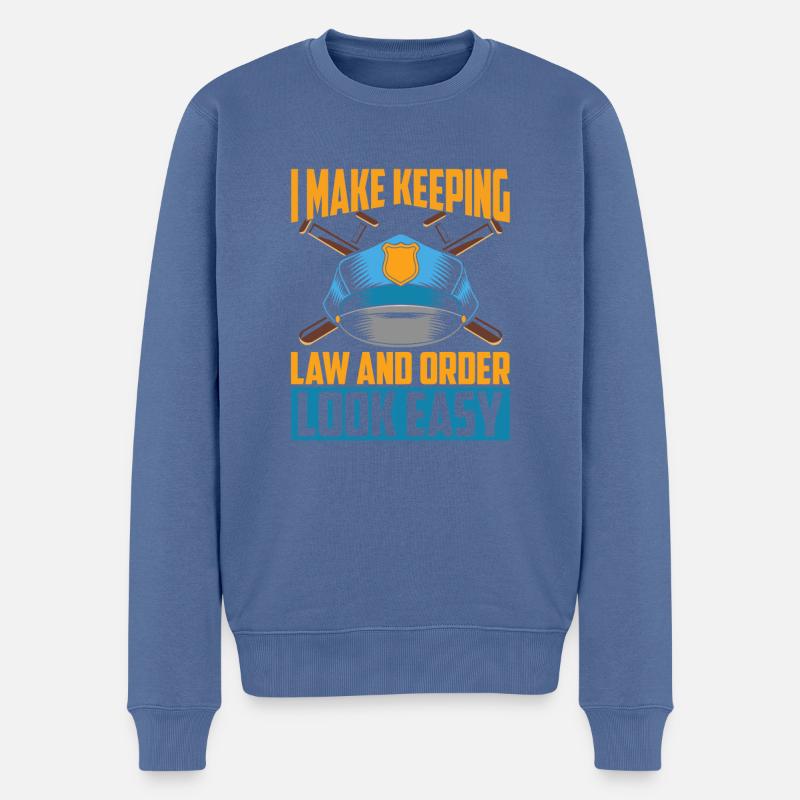 Stellvertreter - Männer Premium Bio Pullover - Taubenblau