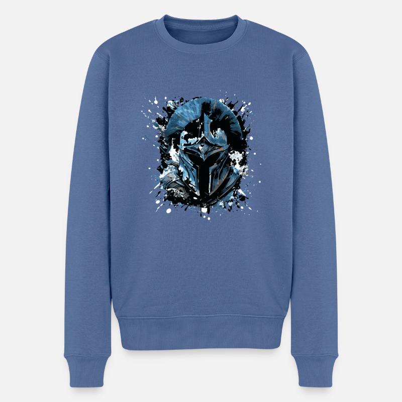 Spartan Helm Symbol Gladiator - Männer Premium Bio Pullover - Taubenblau