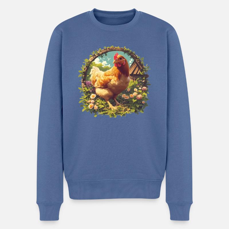 Coq Coqs Coq - Pull Premium bio Homme - bleu pigeon