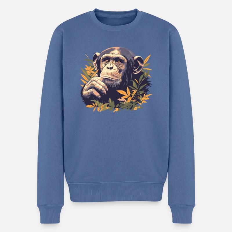 Chimpanzé Schimpansen Schimpanse - Pull Premium bio Homme - bleu pigeon