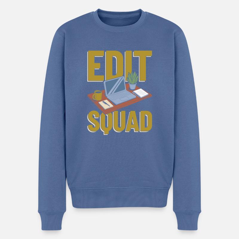 Editor Kader - Männer Premium Bio Pullover - Taubenblau