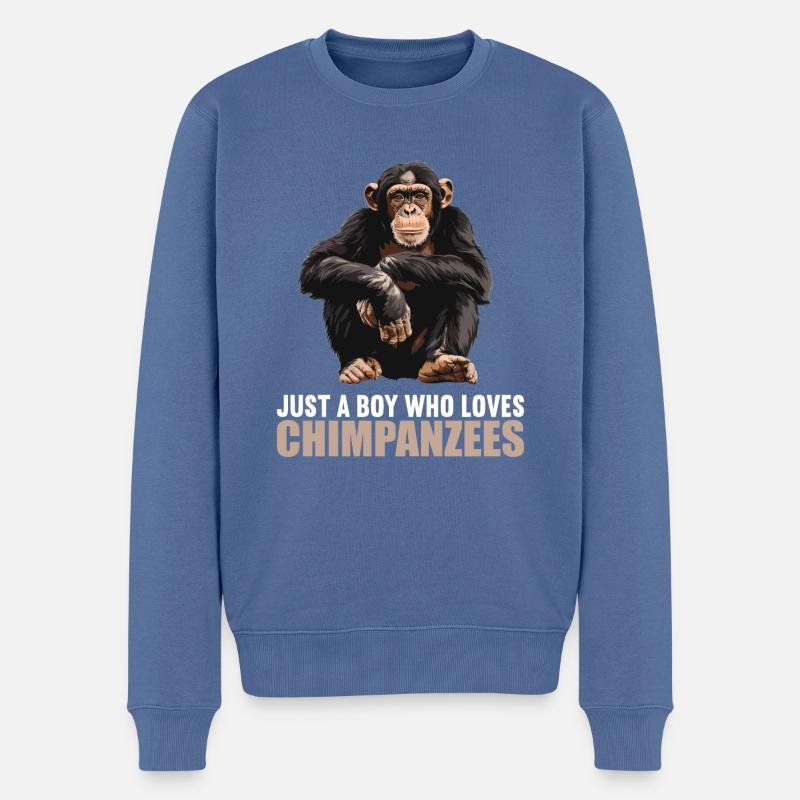 Chimpanzé Schimpansen Schimpanse - Pull Premium bio Homme - bleu pigeon