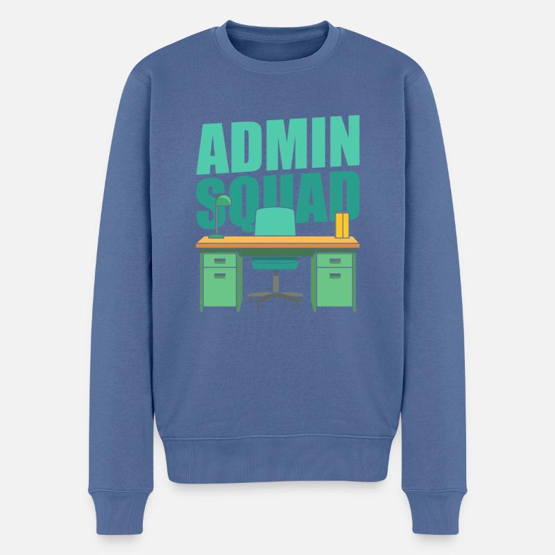 Administrator Kader - Männer Premium Bio Pullover - Taubenblau