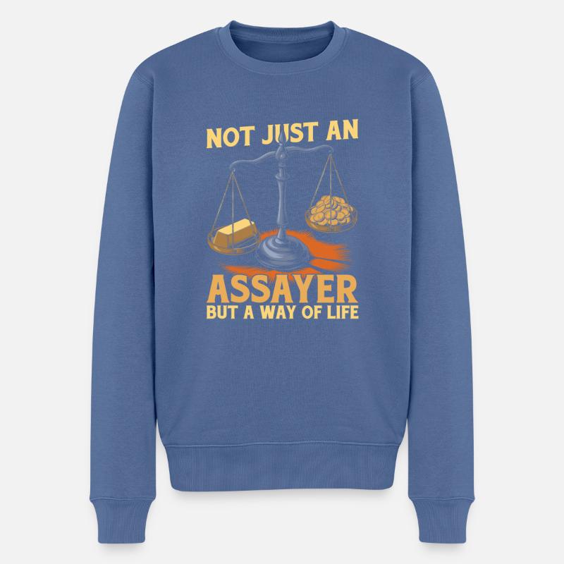 Examinateur - Pull Premium bio Homme - bleu pigeon