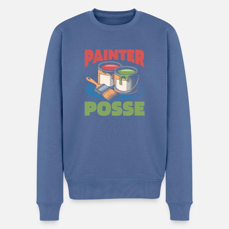 Équipe de peintres - Pull Premium bio Homme - bleu pigeon