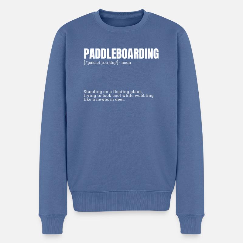 Sjov Paddleboarding Ordbog Definition - Økologisk premium-sweatshirt til mænd - dueblå