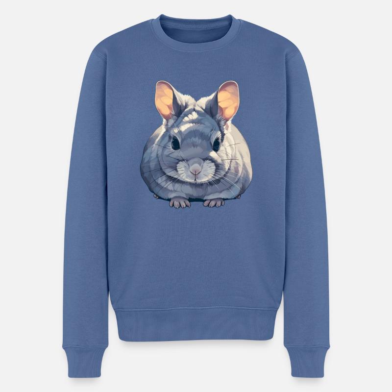Chinchillas Chinchilla - Männer Premium Bio Pullover - Taubenblau