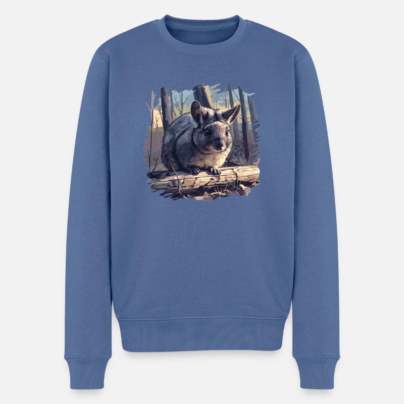 Chinchillas Chinchilla - Männer Premium Bio Pullover - Taubenblau