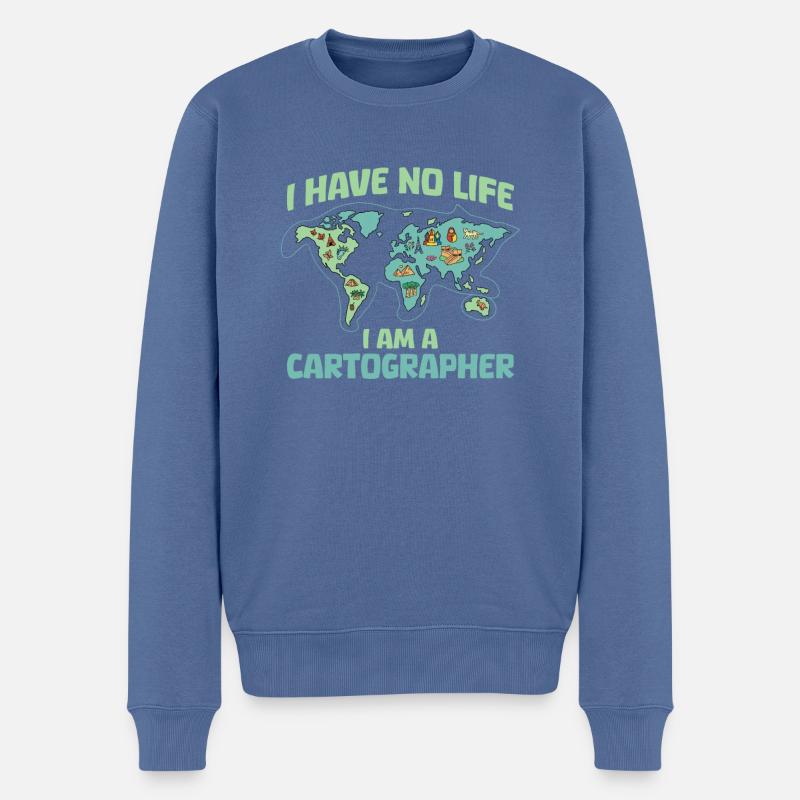 Kartograph - Männer Premium Bio Pullover - Taubenblau
