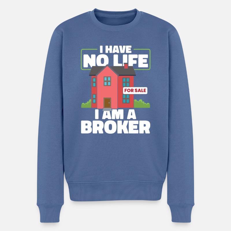 Makler - Männer Premium Bio Pullover - Taubenblau