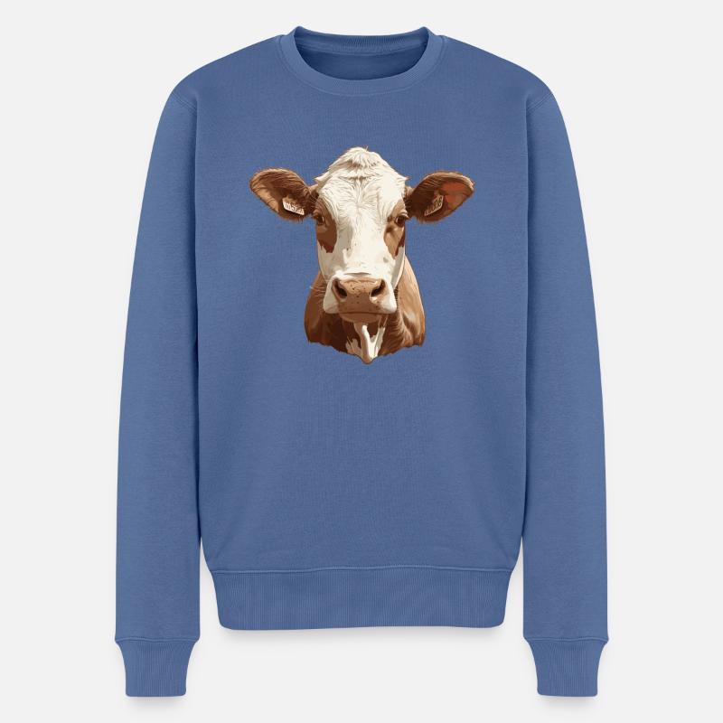 Vaches Vache - Pull Premium bio Homme - bleu pigeon