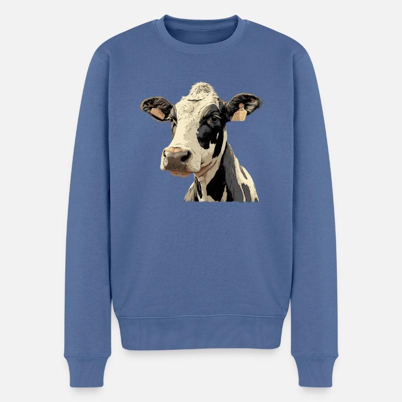 Kühe Kuh - Männer Premium Bio Pullover - Taubenblau