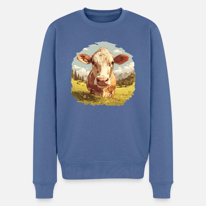 Vaches Vache - Pull Premium bio Homme - bleu pigeon