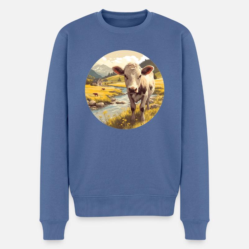 Vaches Vache - Pull Premium bio Homme - bleu pigeon
