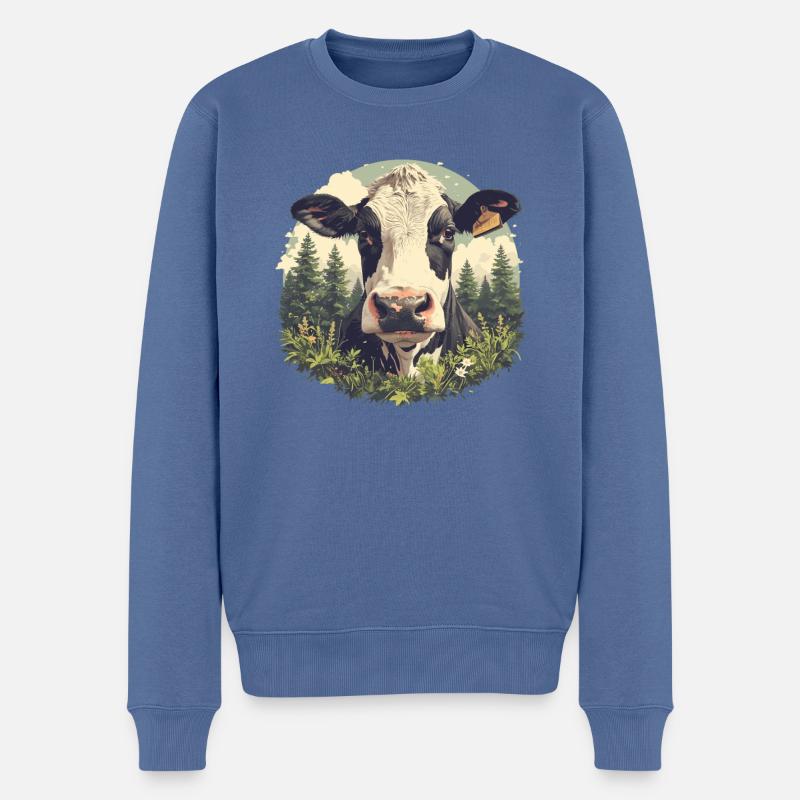 Vaches Vache - Pull Premium bio Homme - bleu pigeon