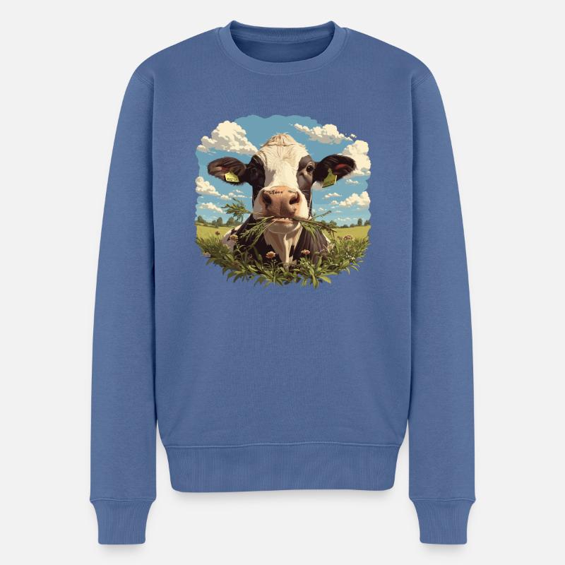 Vaches Vache - Pull Premium bio Homme - bleu pigeon