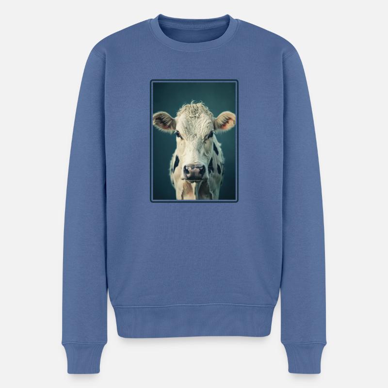 Kühe Kuh - Männer Premium Bio Pullover - Taubenblau