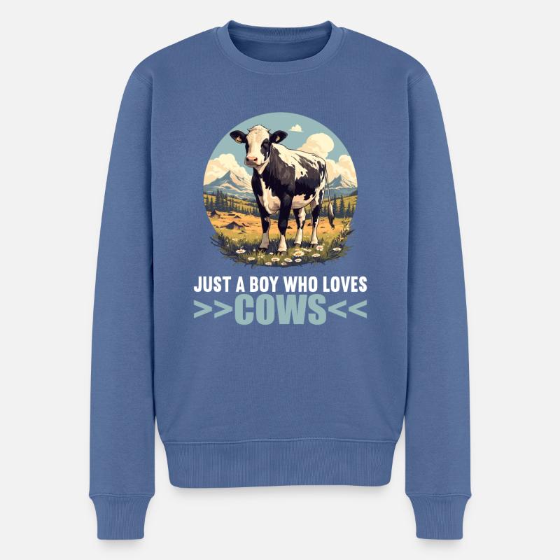 Kühe Kuh - Männer Premium Bio Pullover - Taubenblau