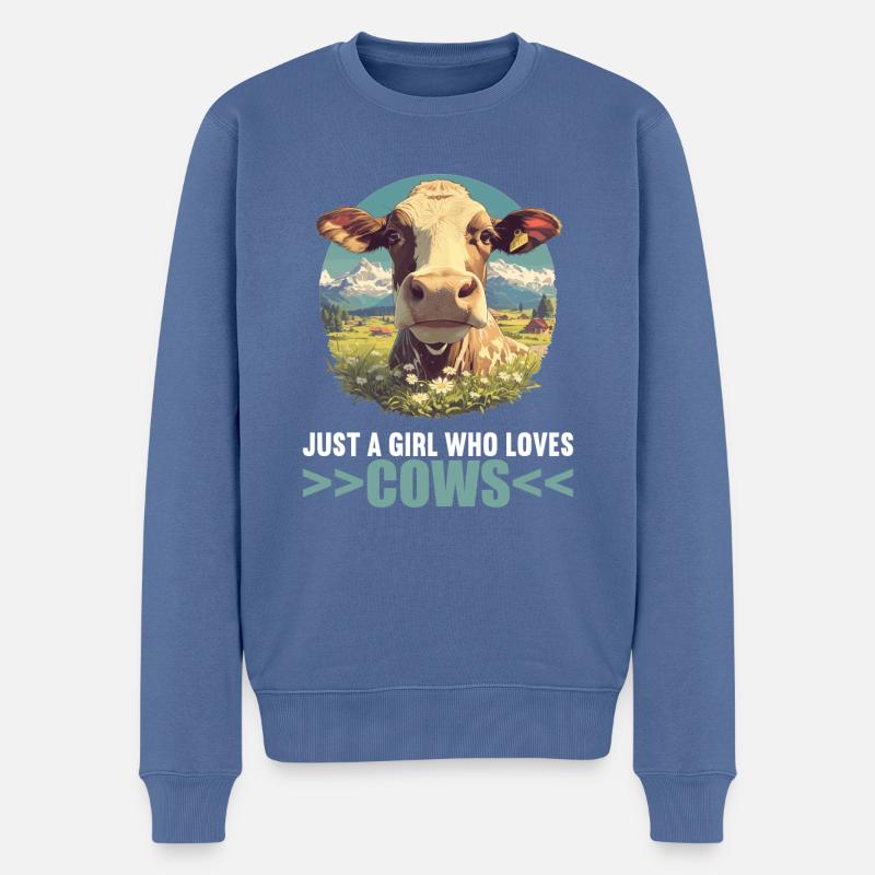 Kühe Kuh - Männer Premium Bio Pullover - Taubenblau