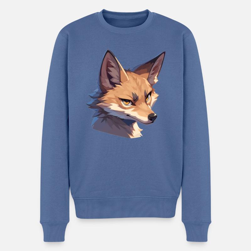 Kojoten Kojote - Männer Premium Bio Pullover - Taubenblau