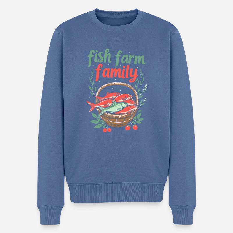 Fischzüchter Team - Männer Premium Bio Pullover - Taubenblau