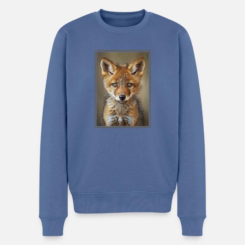 Kojoten Kojote - Männer Premium Bio Pullover - Taubenblau