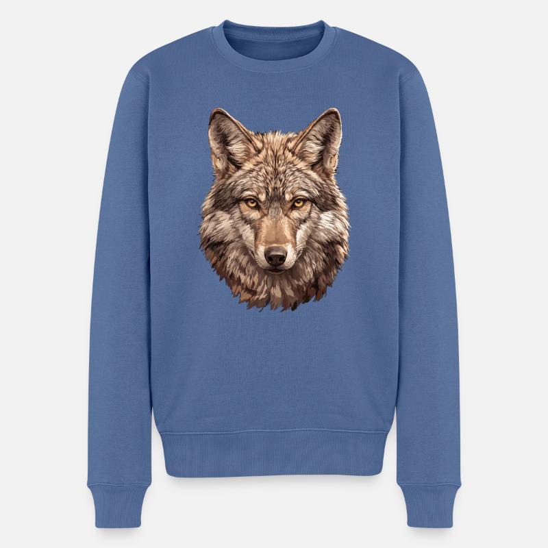 Kojoten Kojote - Männer Premium Bio Pullover - Taubenblau